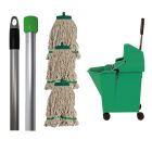 Medium Interchange Kentucky Mopping Kit | 12oz Mop Heads | Green