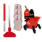 Large Traditional Kentucky Mopping Kit | 16oz Mop Heads | Red