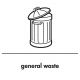 Recycling Sticker For 90L & 60L Bins | White - General Waste | Each