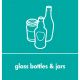 Recycling Sticker For 90L & 60L Bins | Teal - Glass Bottles & Jars | Each