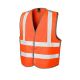 Flourescent Waistcoats Colour-Orange,Size-Small