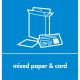 Recycling Sticker For 90L & 60L Bins | Blue - Mixed Card & Paper | Each