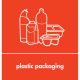 Recycling Sticker For 90L & 60L Bins | Red - Plastic Packaging | Each