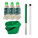 Cisne x Sundew Hygiene Mopping Starter Kit | Twine | Handle, Bucket & 3 x Mop Heads | Green